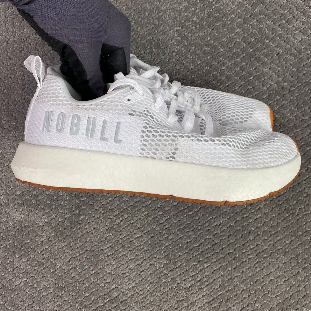 NOBULL Drive Mesh Shoes Sneakers Mens 7 Womens 8.5 White Gum Soles